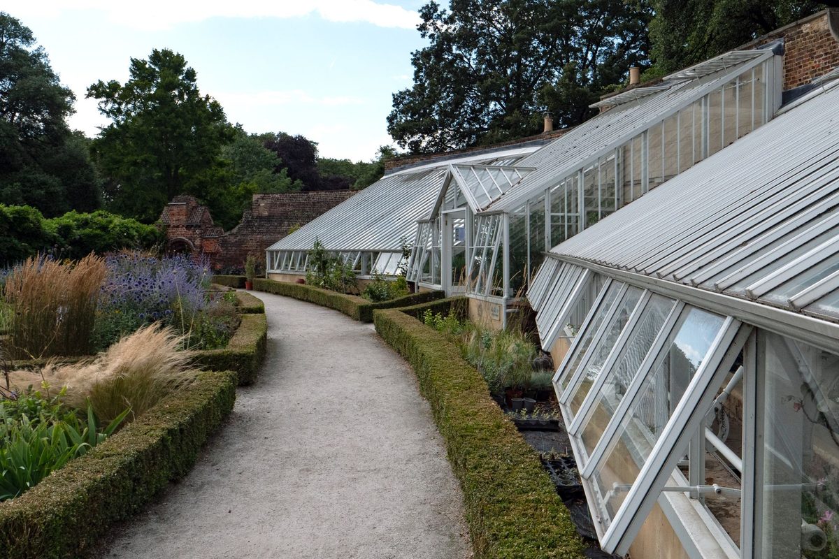 The glasshouses in the Christchurch Botanic Gardens