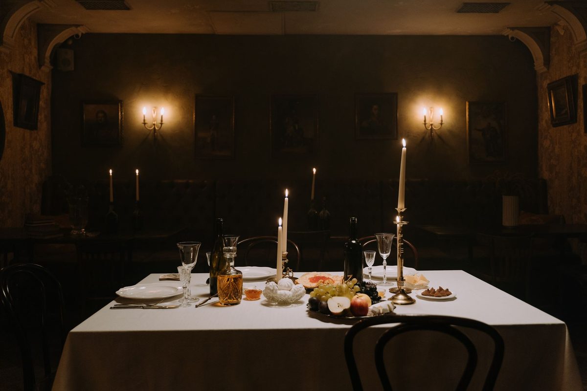 The Cellar Table laid for twelve