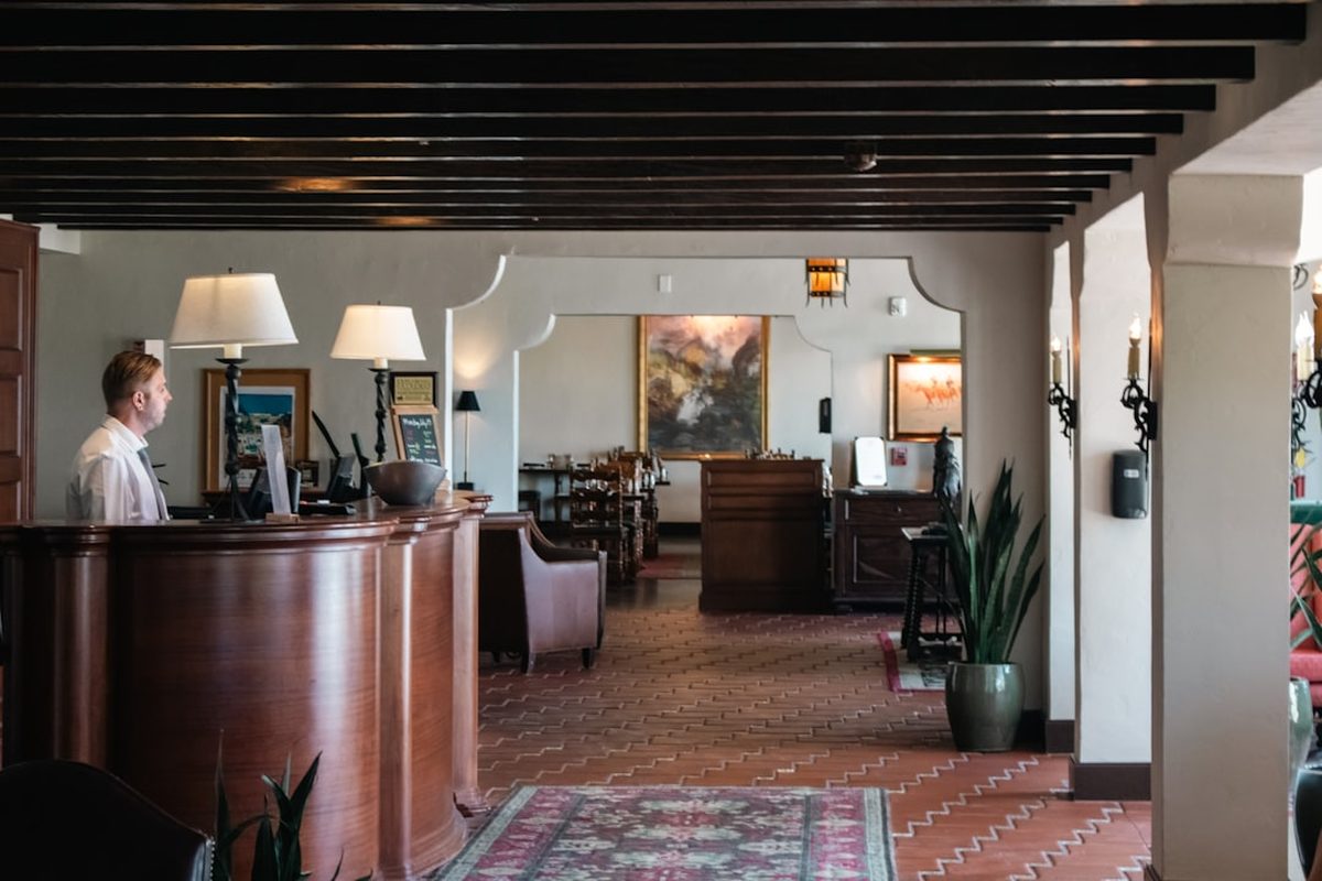 The reception desk at Wintercape