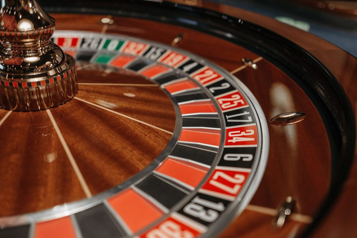A roulette wheel at rest in the Cape Room