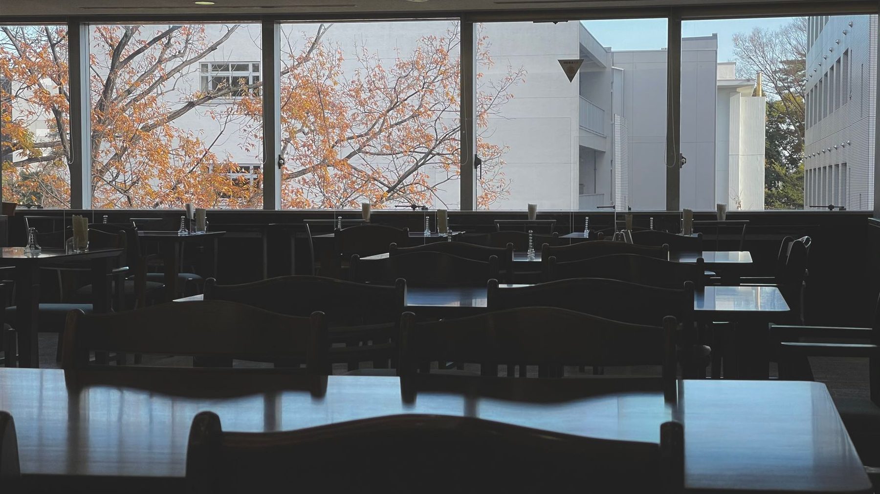 The Norwester Room at Wintercape, tables laid along the river windows