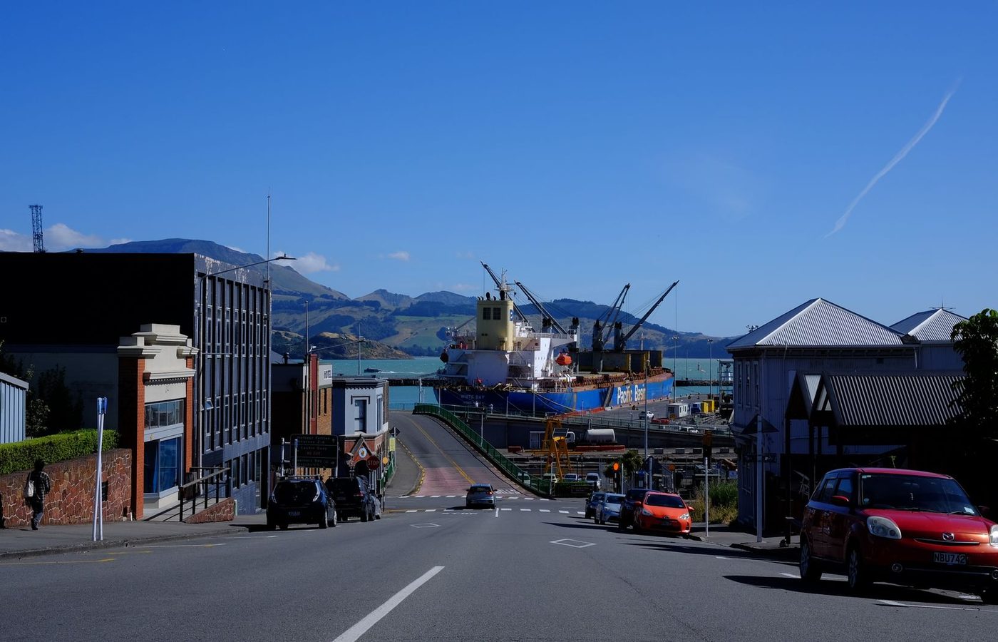 The port town of Lyttelton across the harbour