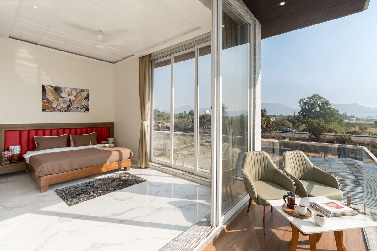 An Avon Room with the river willows through the window