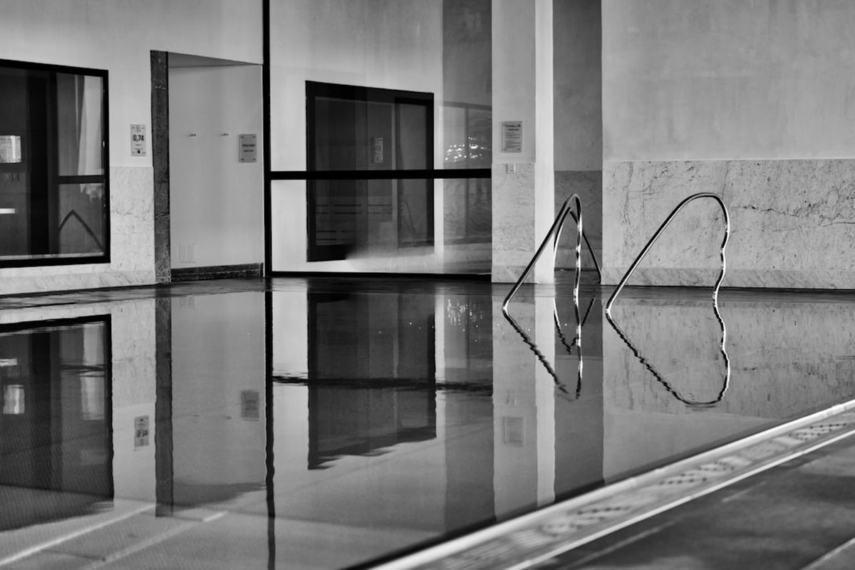 The lap pool at the Snowline Spa
