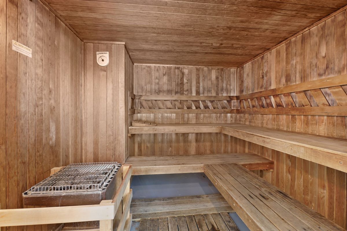The dry sauna at the Snowline Spa