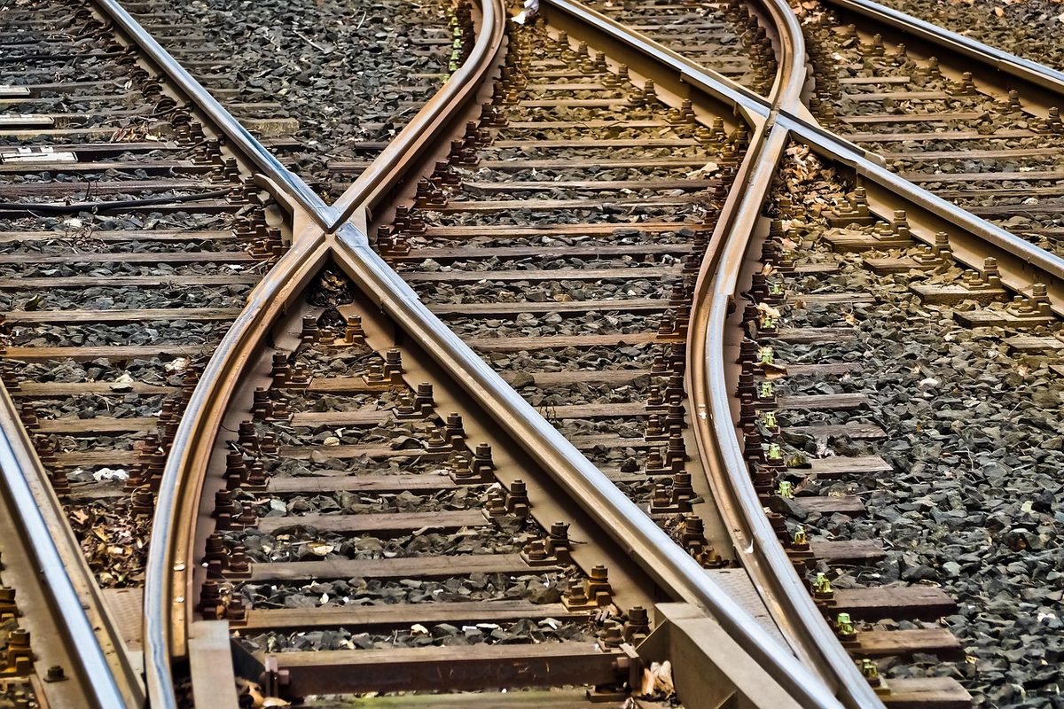 Tram rails in the street outside Wintercape