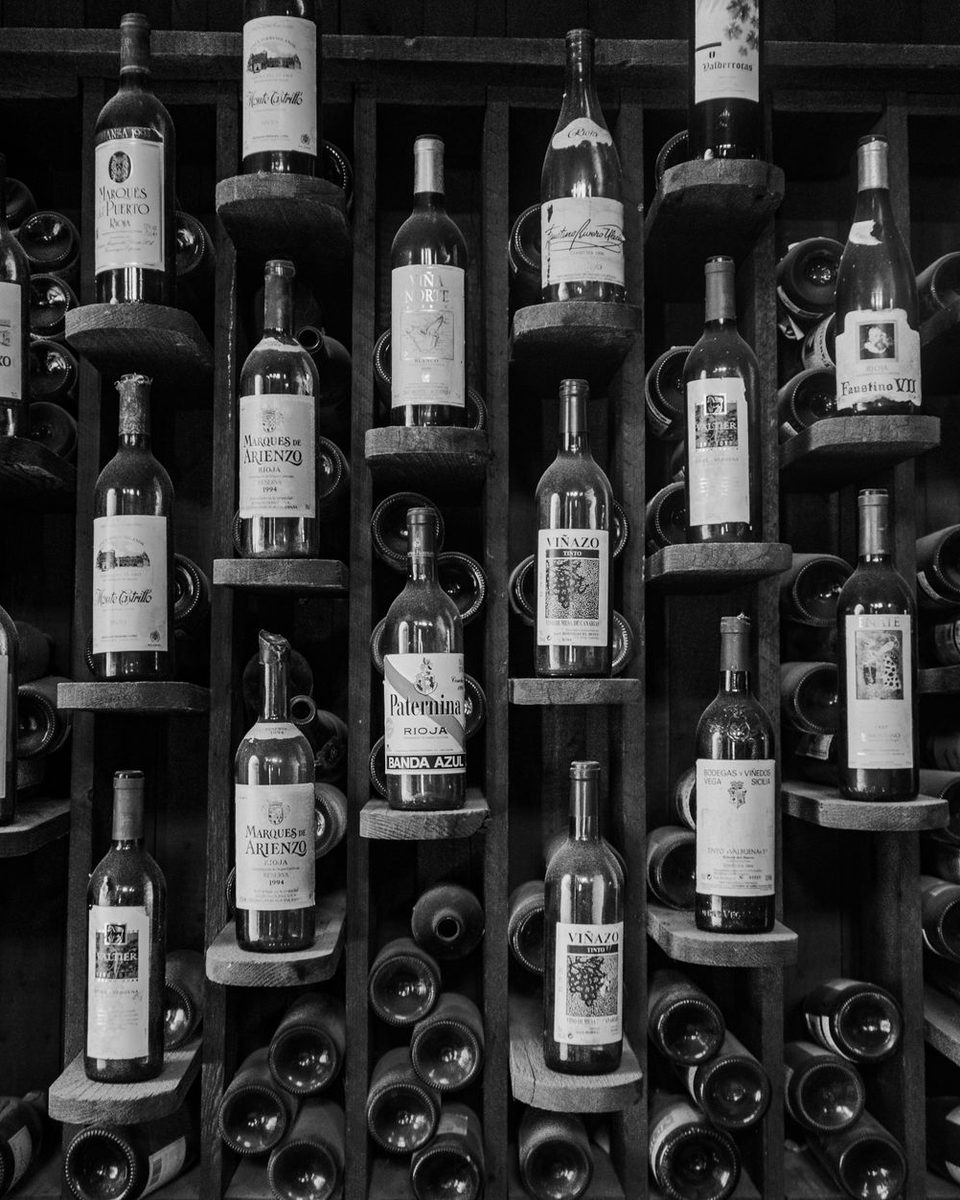 Bottles racked in the cellar below the Bealey Bar